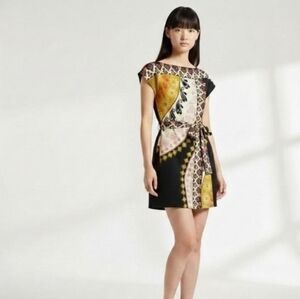 Anthropologie Ali Ro Unique Boatneck Wrap Capsleeve Dress Size 4 Small